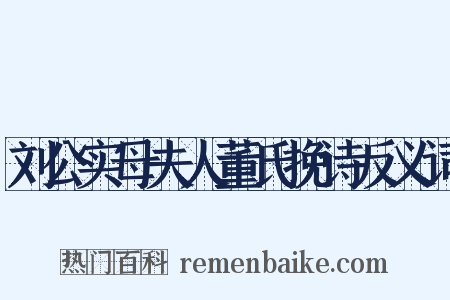 刘公实母夫人董氏挽诗反义词是什么意思的图片